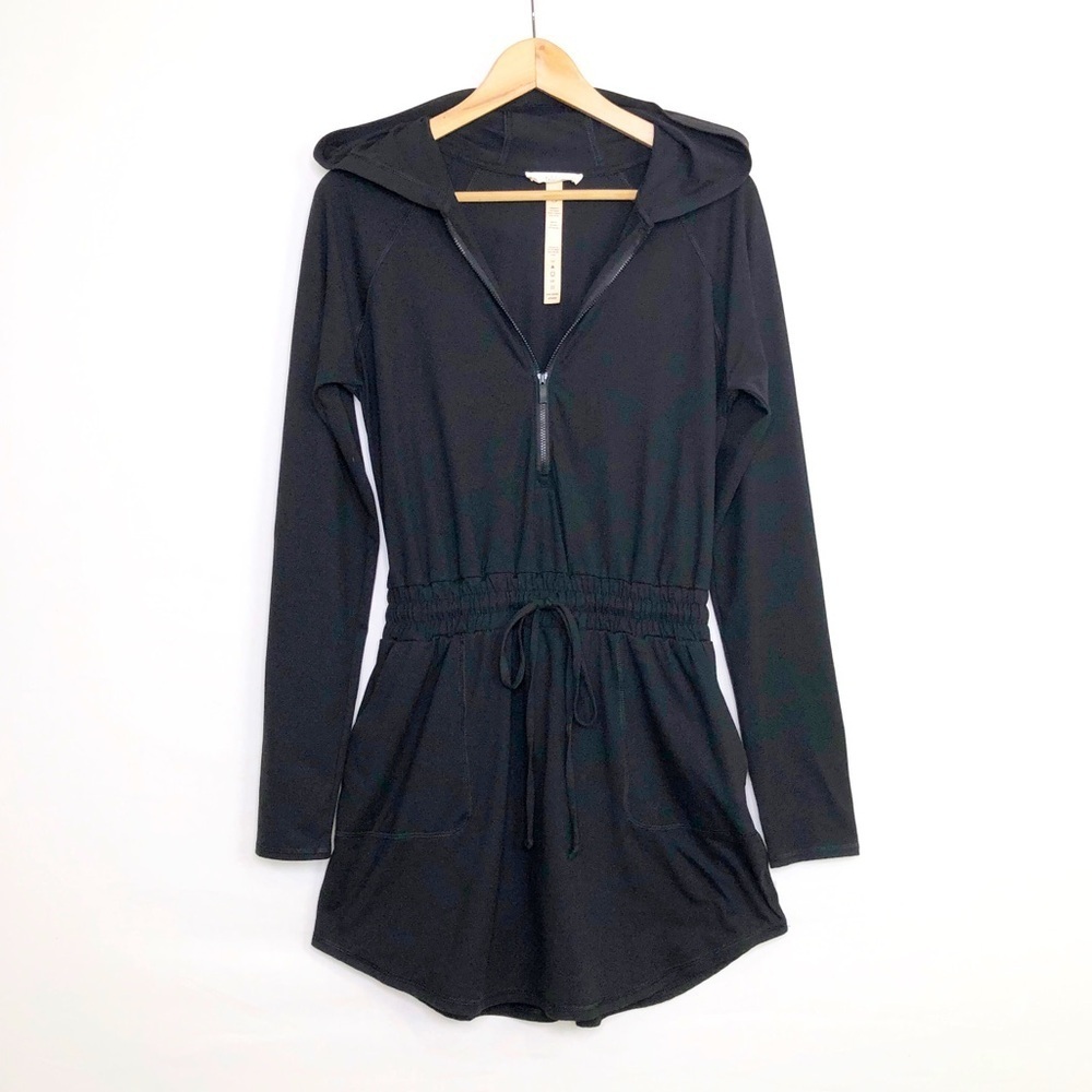 Talulah Black small hooded skort hooded romper